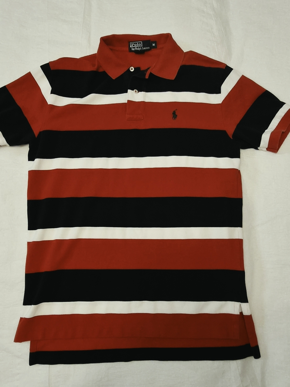 Polo by Ralph Lauren Men’s Red, White And Blue Striped Polo Shirt